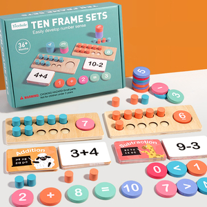 Venta al por mayor de alta calidad, juegos de diez marcos, juguete para contar sumas y restas, contador de decenas, matemáticas para niños - Product Image 2