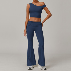 Spor Yoga sutyen çapraz geri spor Fitness eğrisi nervürlü kadın spor sutyen - Product Image 3