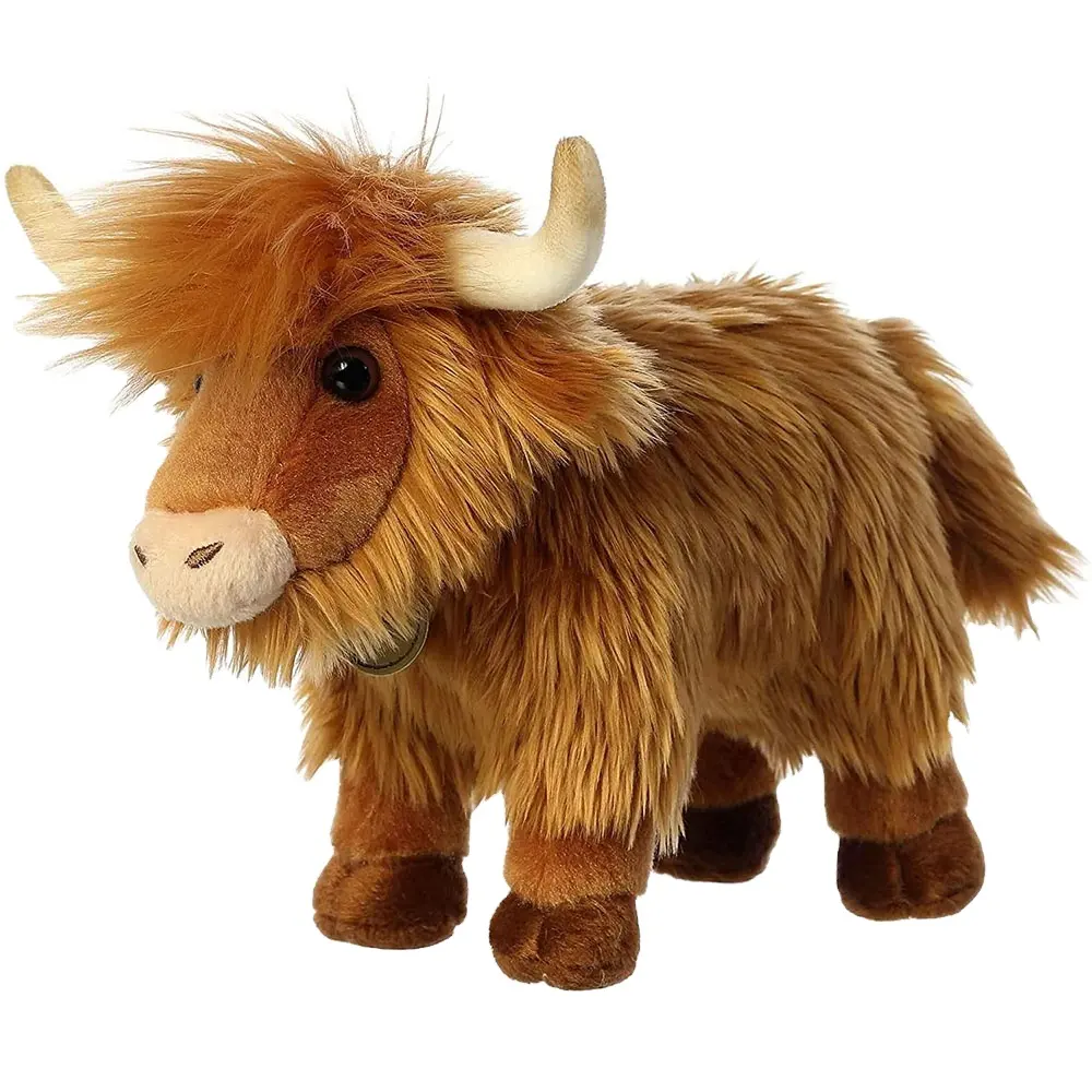 Animales de peluche especiales de Yak Highland, animales de peluche suaves y esponjosos, de piel larga marrón, 1082