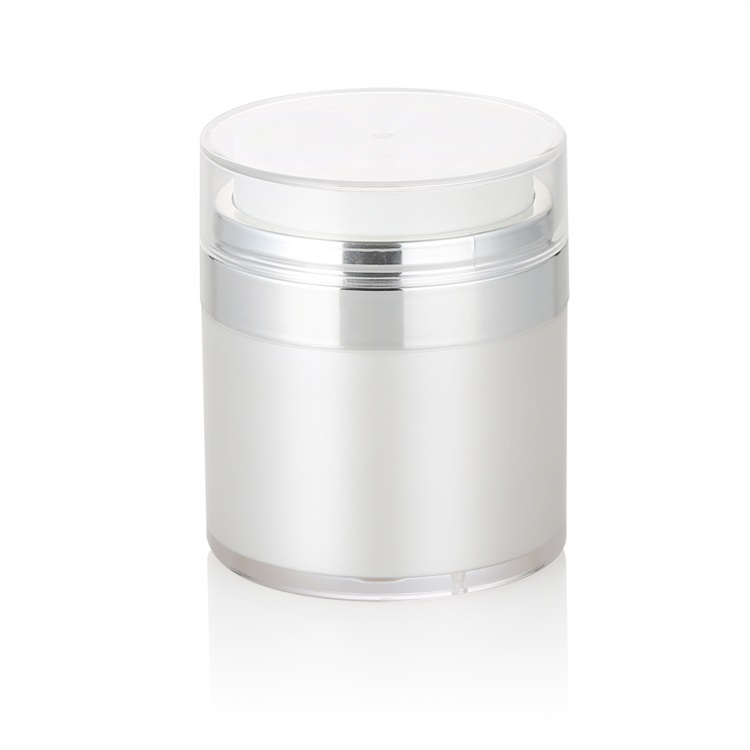 Tarro blanco perla + tapa de plata