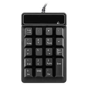 Teclado numérico con cable USB, teclado numérico con sensación mecánica, teclado de 19 teclas a prueba de agua para ordenador portátil, PC de escritorio, portátil, negro - Product Image 1