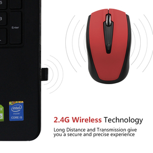 อุปกรณ์เสริมคอมพิวเตอร์สินค้าขายร้อนHM8130 สีแดงอินเทอร์เฟซUSB 2.4Ghz DPI 1200 เมาส์ไร้สาย - Product Image 6