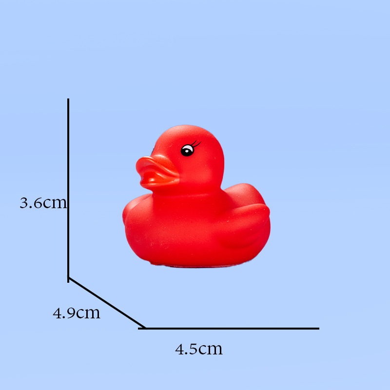 Pato rojo de boca abierta