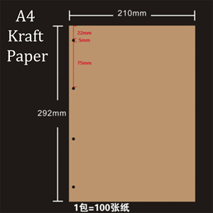 Nuevo 6-Ring A5 A6 A7 Hojas sueltas Daurin Papel Diario Núcleo interno Papel Kraft en blanco Reemplazo Notebook Core 48 hojas Muestra gratis - Product Image 5