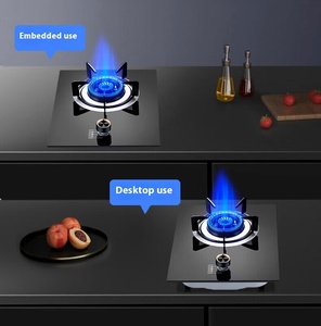 5.2kw patlamaya dayanıklı temperli cam panel doğal gaz sobası çift kullanımlı masaüstü/dahili ev kullanımı için tek-brülör gaz ocağı