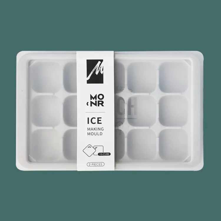 Etiquetas personalizadas de cubo de hielo molde 6 cavidad silicona cubo de hielo bandeja esfera forma de hielo de silicona molde BPA gratis 2 unids/set nuevo diseño