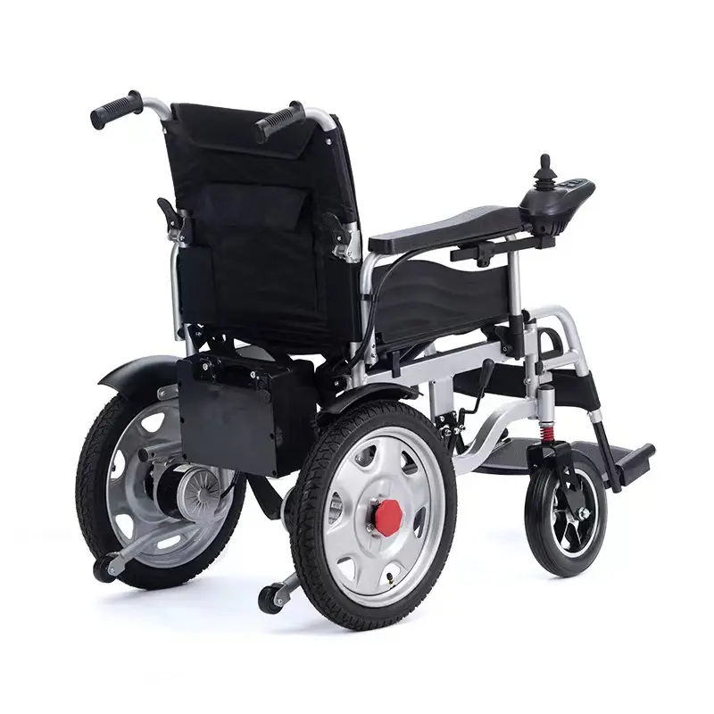 Sedia a rotelle elettrica in acciaio leggero e pieghevole in metallo per la cura del paziente anziano per la terapia fisica