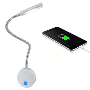 RV tekne LED okuma işık dim USB esnek Gooseneck duvar lambası DC 12V 24V - Product Image 4