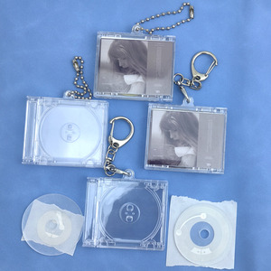 Özel ve toptan kişiselleştirilmiş hediyeler müzik disk albümü anahtarlık anahtarlık mücevher kutusu Mini plastik boş DIY NFC CD durumda anahtarlık