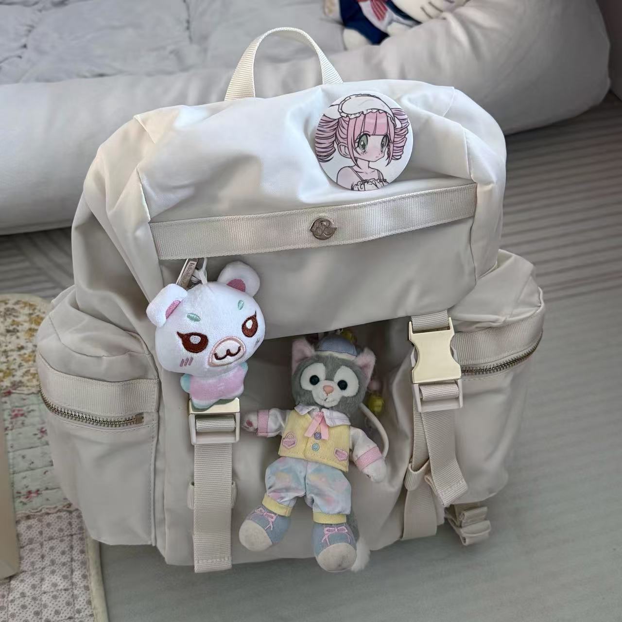 White backpack, 14L