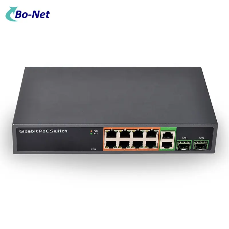 8port 10/10m POE Commutateur 150W POE pour VOIP IP Téléphone 2port 1g UPlink BN1008GSR0