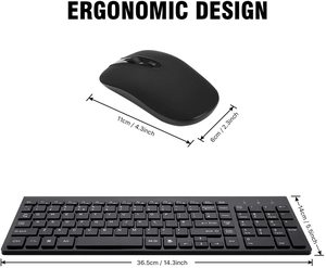 Directo de fábrica Ultra-Delgado 2,4 Ghz Teclado inalámbrico y ratón Combo Set Ergonómico Oficina Essentials Slim Mini Productos en stock