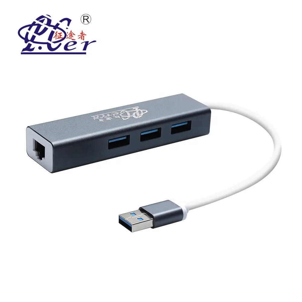 Fabricación de USB a LAN convertidor con 3 puertos USB 3,0 USB Gigabit adaptador Ethernet USB
