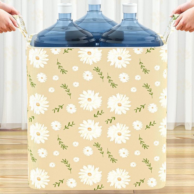 Beige daisy zippered comforter bag