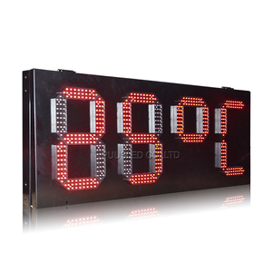 屋外LEDデジタル番号ビッグクロックLEDデジタル時計ディスプレイLED温度サイン - Product Image 1