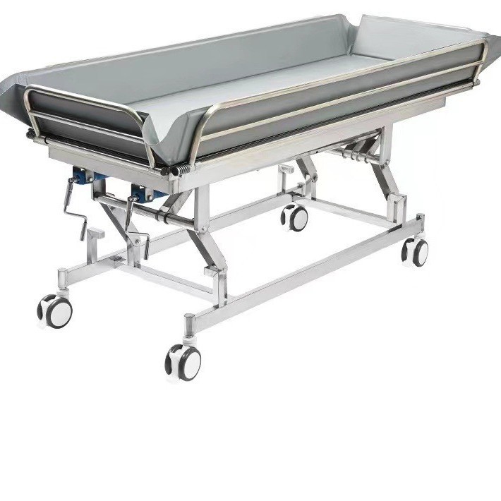 Adjustable shower bed made entirely of stainless steel