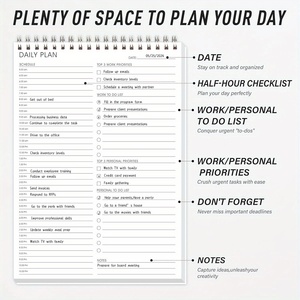 17-Hour Daily Organizer To-Do List <strong>Notepad</strong> 52 Double-Sided Spiral Bound Sheets Hourly Schedule Planner <strong>Notebook</strong> for Work <strong>Memo</strong> - Product Image 6
