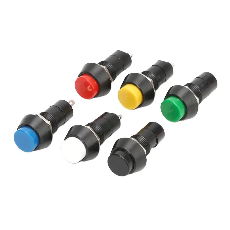 2PIN 12mm PBS-11A self-locking Plastic round Push Button Switch Latching Switches ON-OFF