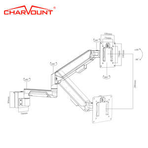 Charmount MAX VESA 100*100มม. แขนมอนิเตอร์แก๊สสปริงติดผนัง - Product Image 2