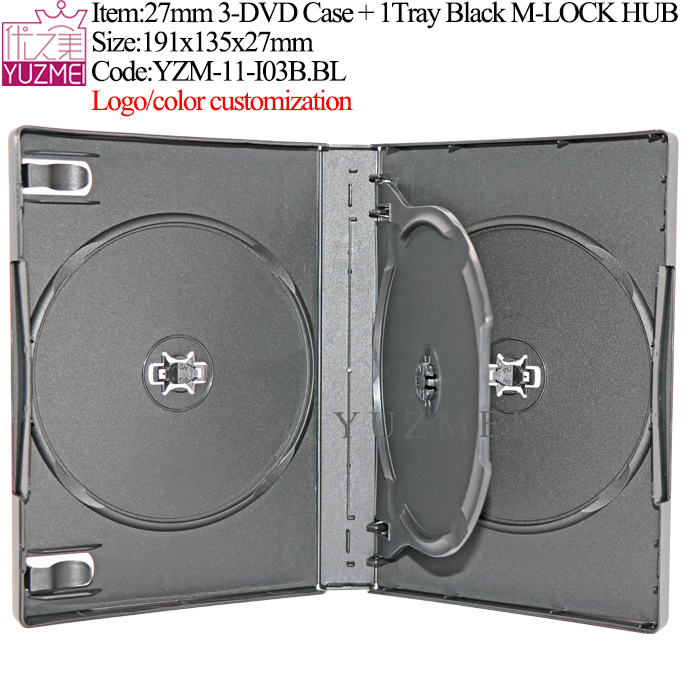 I03B:27mm M-LOCK 3-DVD Case Black
