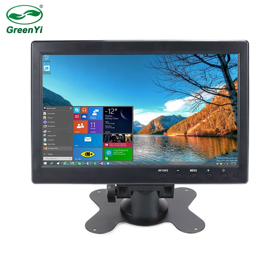 Moniteur LCD HD 10.1 pouces pour voiture, PC, TV, AV, ordinateur, écran Portable avec haut-parleur MP5, Support VGA, HDMI, BNC, USB, carte SD, entrée vidéo