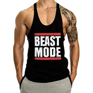 High Quality Cotton Bodybuilding Gym Singlet Stringer Vests XL Size <strong>Tank</strong> Tops Men's Running Washed 3D <strong>Pattern</strong> Design Wholesale - Product Image 5