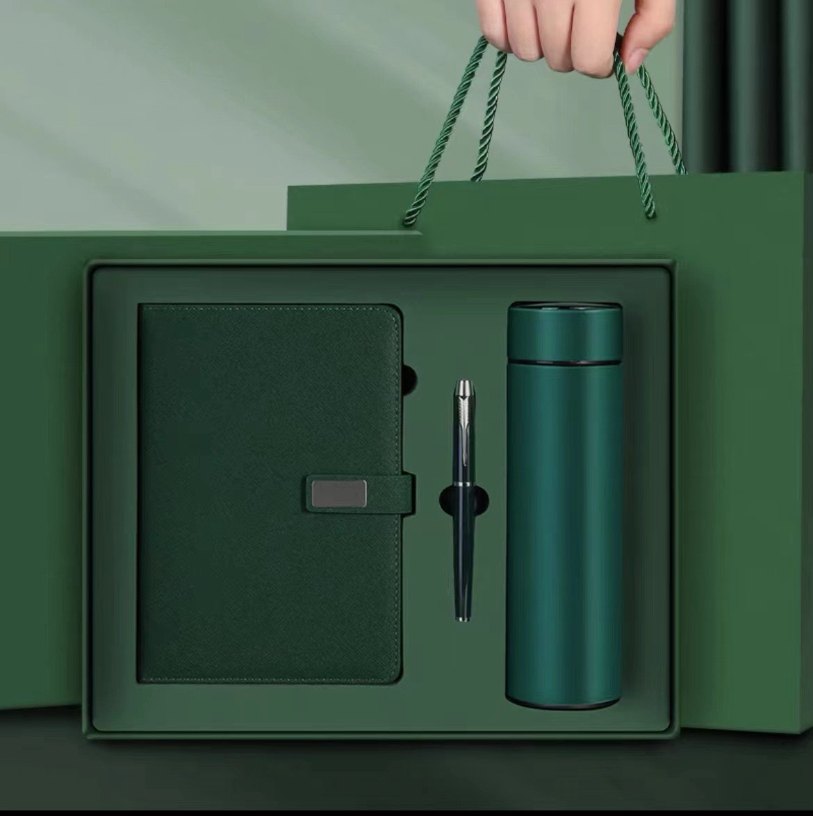 Green Notebook+Pen+Mug