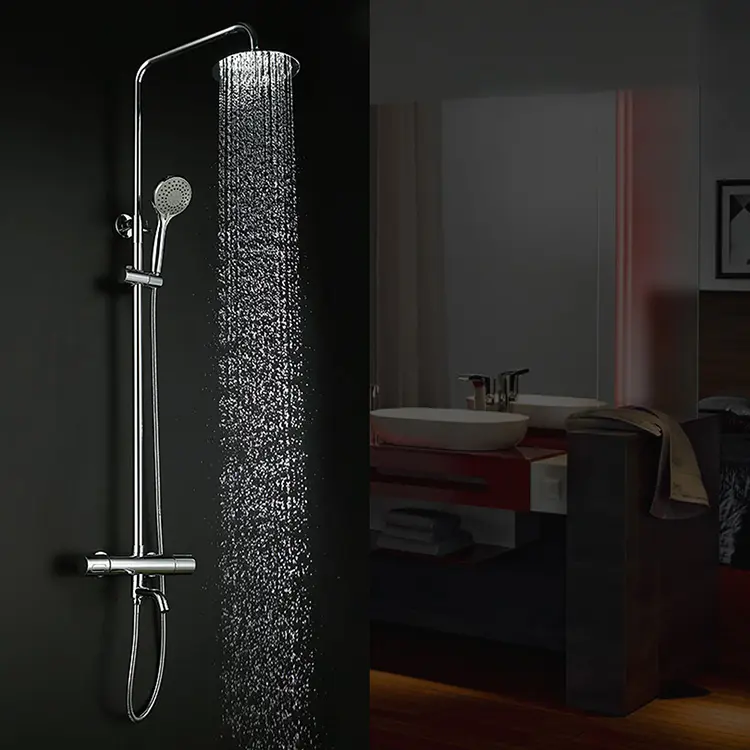 סיטונאי תרמוסטטי פליז אמבטיה ברז מקלחת כרום מקלחת מיקסר