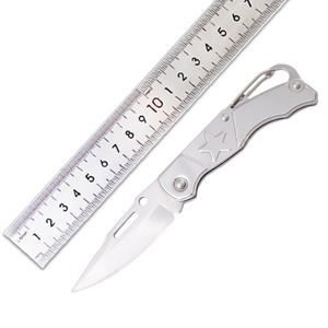 Giá Rẻ Giá Mini Edc Cắm Trại Ngoài Trời Survival Hai Tay Dao Thép Không Gỉ Keyring Nhỏ Gấp Dao Bỏ Túi - Product Image 2