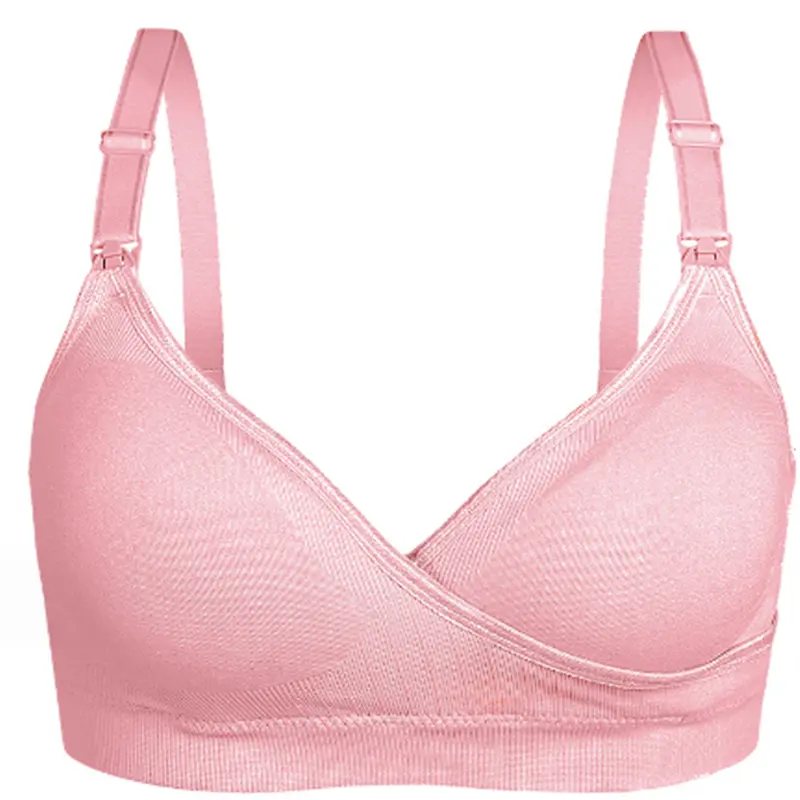 Reggiseno per allattamento al seno da donna in gravidanza senza soluzione di continuità con bottone aperto davanti aperto