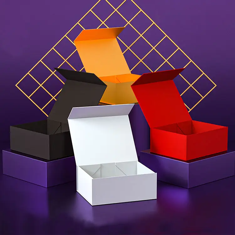 Logo personalizzato stampato pieghevole scatola di carta rigida vestiti di cartone imballaggio scatole magnetiche regalo di lusso con coperchio con chiusura magnetica