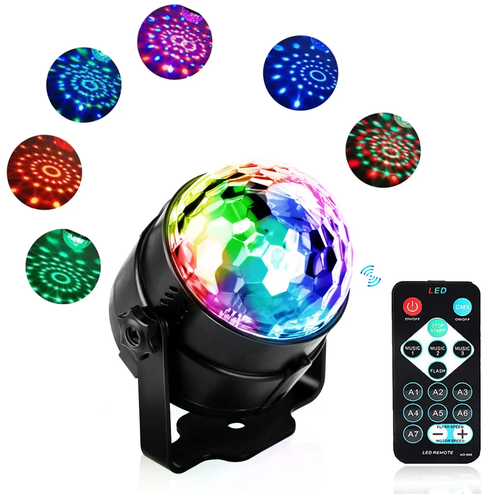 3W Uplight आरजीबी गेंद डिस्को गेंद DMX डिस्को रोशनी रिमोट कंट्रोल पार्टी रोशनी ध्वनि सक्रिय मूड जादू स्ट्रोब दीपक डीजे प्रकाश