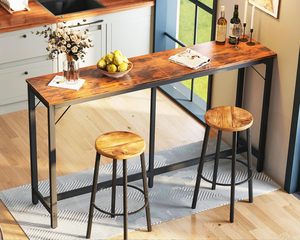 71 Inch Bar <strong>Height</strong> Pub <strong>Table</strong> <strong>Counter</strong> <strong>Rectangular</strong> High Top Kitchen &amp; Dining <strong>Counter</strong> <strong>Tables</strong> With Sturdy Legs - Product Image 5