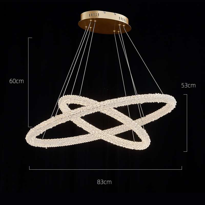 Modern crystal living room villa penthouse spiral staircase bedroom pendant light luxury led chandelier