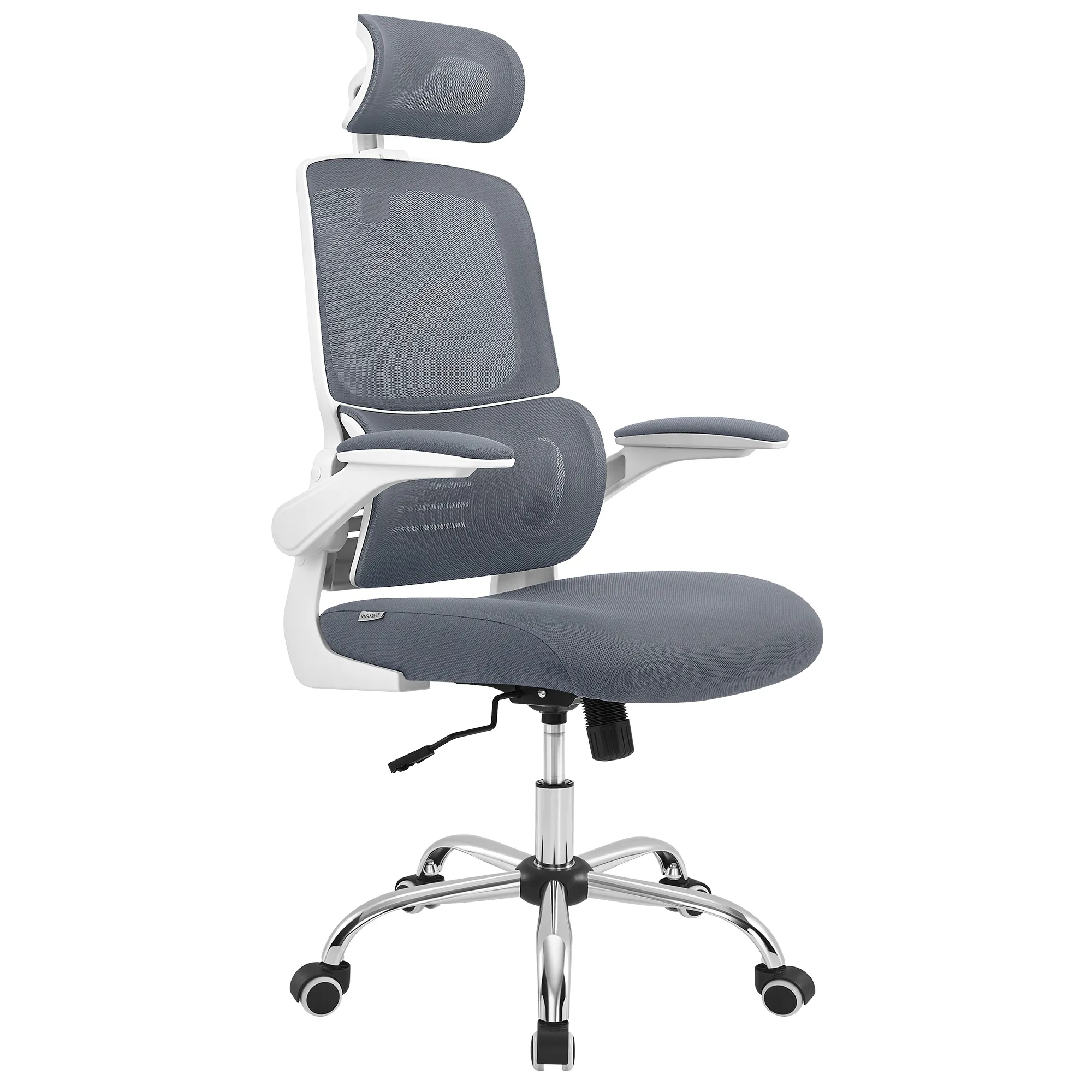 SONGMICS Cadeira de computador com apoio de braços dobrável com encosto alto e design ergonômico para escritório doméstico