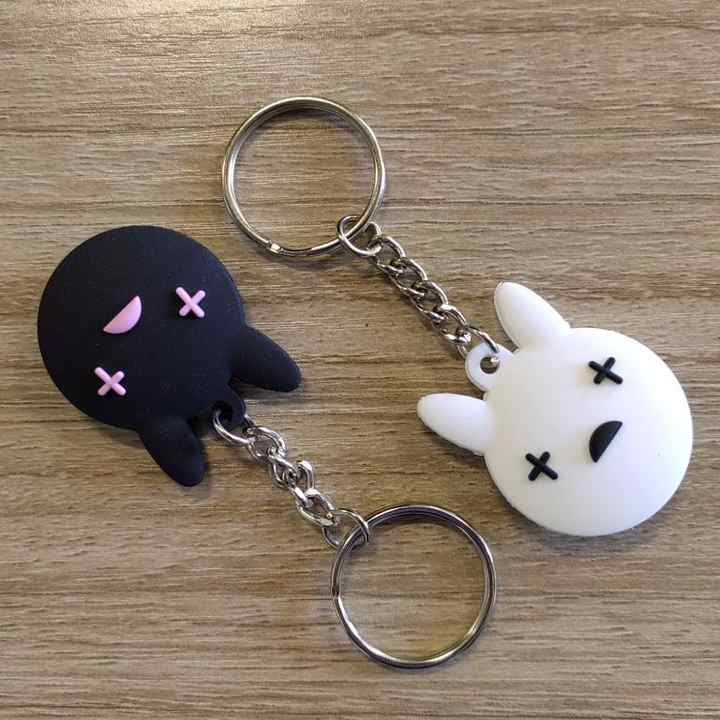 קריקטורה ארנב בעלי החיים Keychain מותאם אישית PVC Kawaii מחזיקי מפתחות צעצועי Keychain אביזרי ka1 bt21