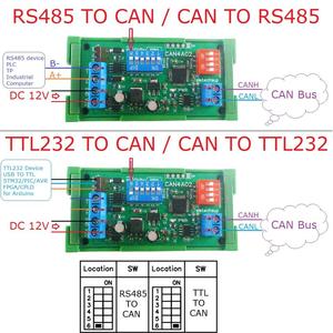 2X CAN a RS485 RS232 RS422 CANBUS Serial Protocal Converter Módulo de transmisión de datos transparente de 2 vías CAN 2,0 - Product Image 4