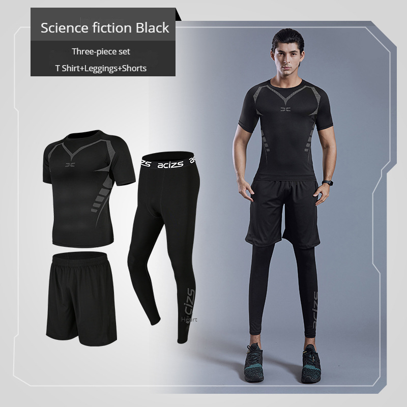 Juego de 3 piezas de ciencia ficción Black Men Gym Fitness