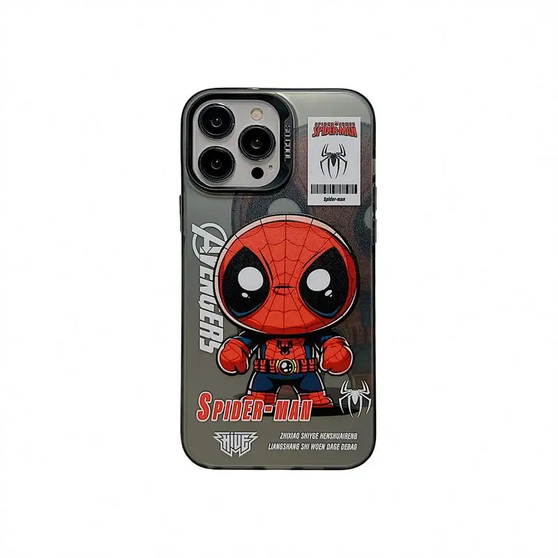 スパイダーマン漫画デザイン用iPhone用PC電話カバー15/14/13/12/11マーベルコミック用プロマックスラグジュアリー耐衝撃電話ケース