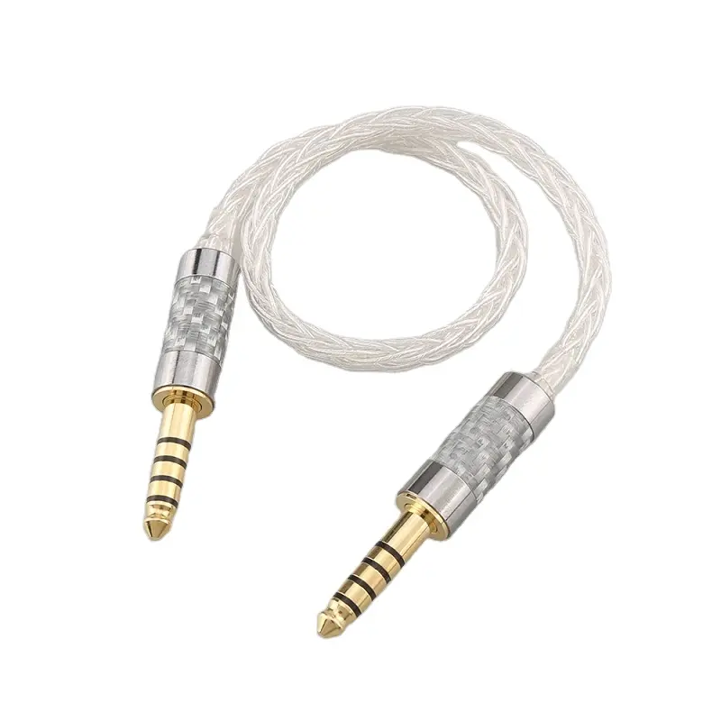 Yeni varış 8 strand saf gümüş Hifi kulaklık oynatma oyuncu 4.4mm için 4.4mm çift kayıt kablosu erkek dengeli kablo