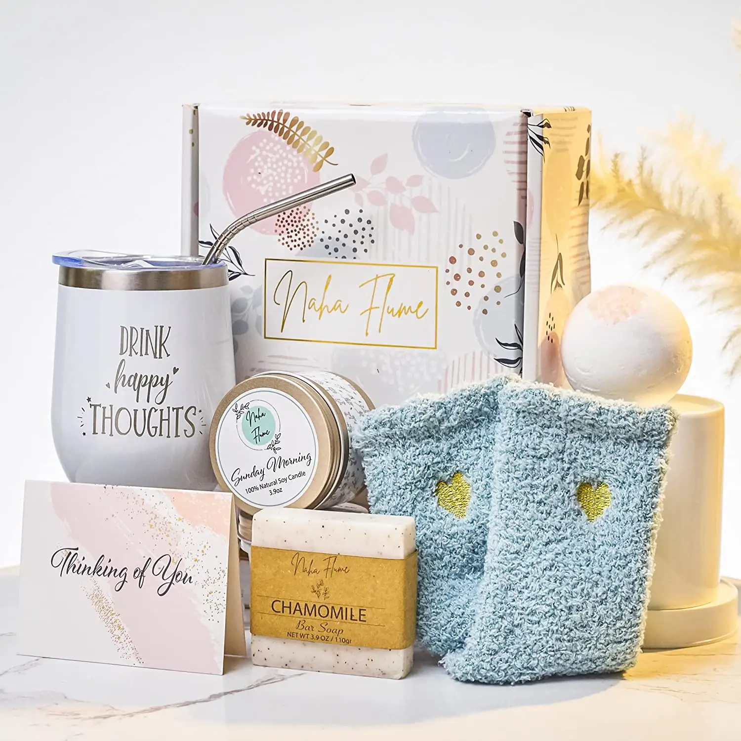 Set Perlengkapan Mandi & Lilin Spa Kustom Hadiah Ulang Tahun dengan Kartu Segera Mendapatkan Hadiah Set untuk Wanita