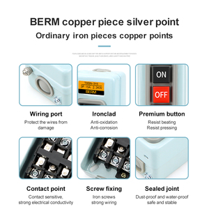 Güç basınç anahtarı BS230B BS216B BS211B kontrol anahtarı düğmesi TBSN-310 TBSN-315 TBSN-330 başlangıç basmalı düğme anahtarı - Product Image 2