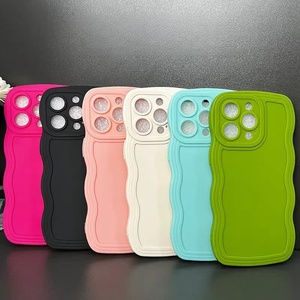 プレーンウェーブボーダーカバーソフト保護携帯電話ケースAppleiPhone用15 13 14 12 11 Mini Promax Xr Xs 7 8 6 Plus - Product Image 1
