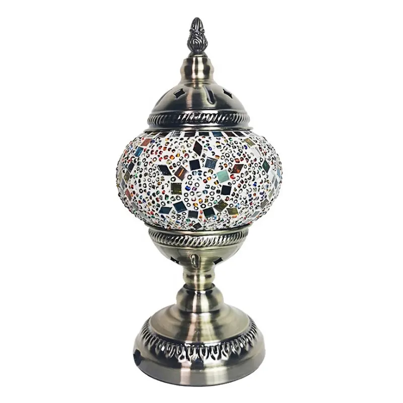 Lámpara de mesa turca hecha a mano de alta calidad, decoración de Hotel, vidrio antiguo, pequeña luz nocturna, mosaico, lámparas