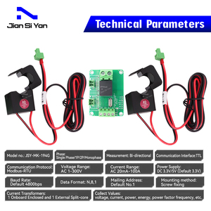 Jsy Mk 194g Energy Meter Module for <strong>Arduino</strong> TTL Modbus-RTU Bi-directional Measurement <strong>AC</strong> Digital Power Metering Monitor Module - Product Image 3