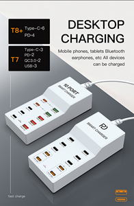 72W PD QC 10-Port-Multi-Ladestation USB C-Ladegerät Typ C 27W Ausgangs reise restaurant für EU US AU UK Plug Phone Watch - Product Image 6