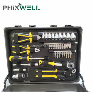 52pcs Small Trolley Tool <strong>Set</strong> with Sapnners, Pliers,sockets,bit Socketsand Screwdrivers Kit - Product Image 2