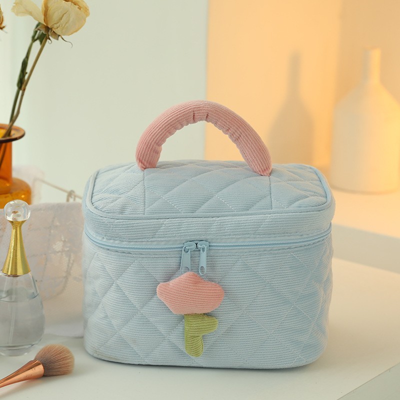 Sky blue corduroy square bag