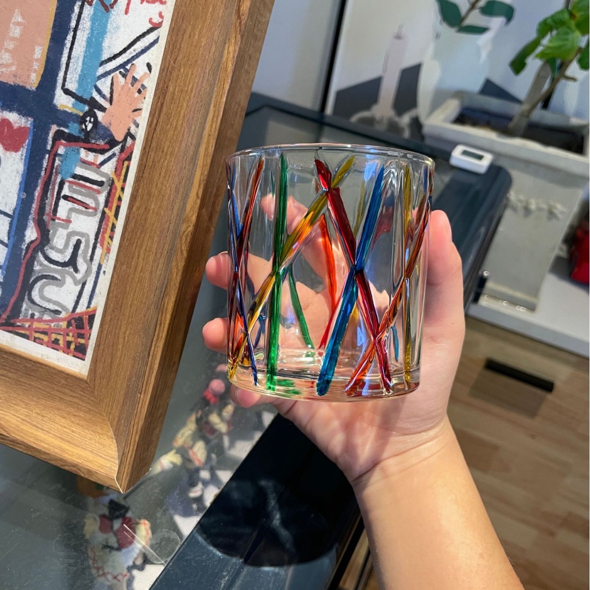 Taza de hoja de bambú pintada