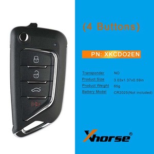 Xhorse กุญแจ VVDI XKCD02EN VVDI2ลวดกุญแจรีโมทพับได้4ปุ่มประเภทกุญแจสไตล์ Cadillac - Product Image 5